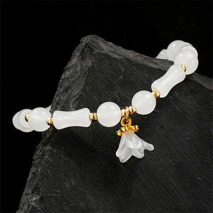 Beaded Bracelet - Bead Chain Set 7 Pcs Imitation Jade Butterfly Lily Pendant Retro Chinese - product detail view 20