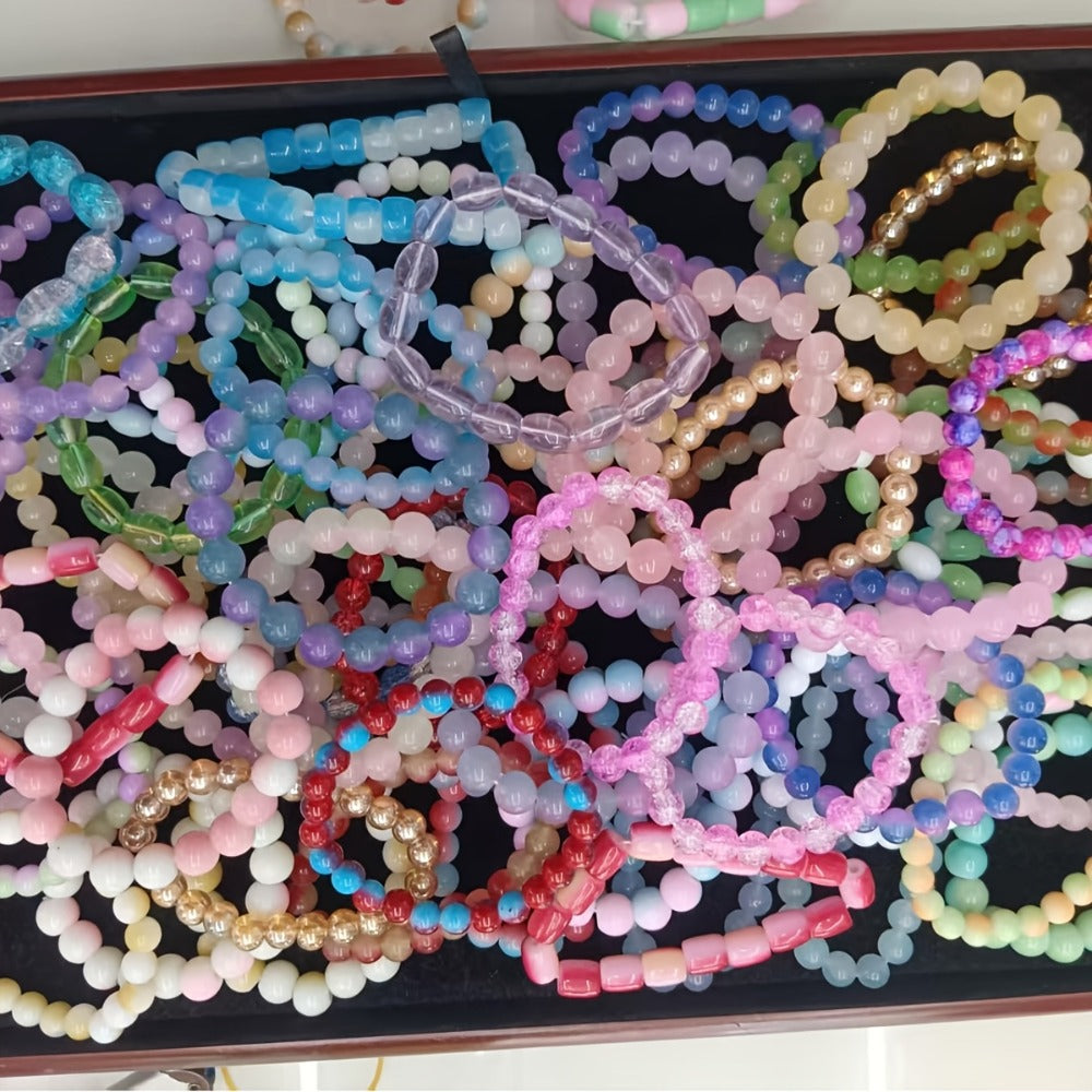Beaded Bracelet - Boho Set Women 30 50 80pcs Colorful Vintage Bohemian Stackable Mix Match - product detail view 6