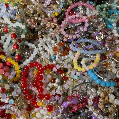 Beaded Bracelet - Boho Set for Women 30pcs Handmade Glass Cracked Bead , Bohemian Stackable - product detail view 2