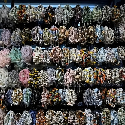 Beaded Bracelet - Boho Set 47pcs Glass Bead Stretch Star Floral Butterfly Heart Pendant - product detail view 6