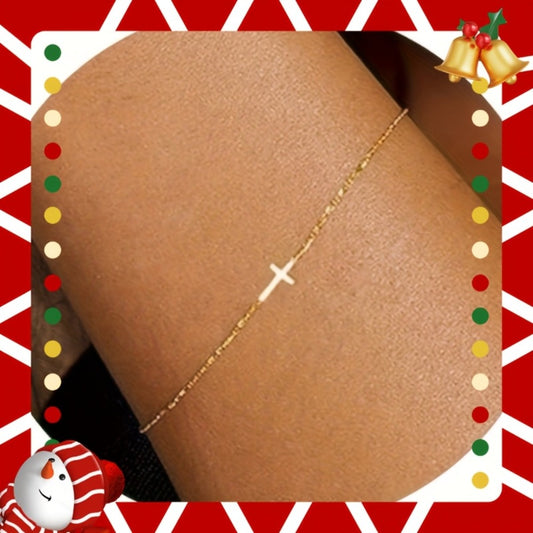 Beaded Bracelet - Gold Pearl Bead Chain for Women Adjustable Stainless Steel Cuban Twisted - main product view