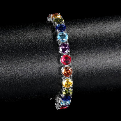 Beaded Bracelet - Zirconia Claw for Women 4mm Colorful Boho Bangle in Gold & Silver - product detail view 9