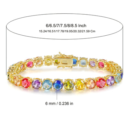 Beaded Bracelet - Zirconia Claw for Women 4mm Colorful Boho Bangle in Gold & Silver - product detail view 12