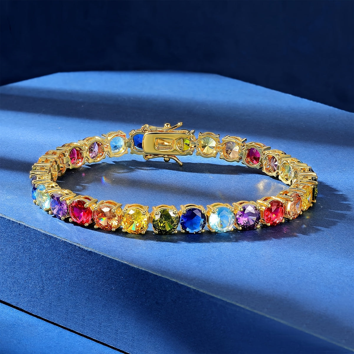 Beaded Bracelet - Zirconia Claw for Women 4mm Colorful Boho Bangle in Gold & Silver - product detail view 14