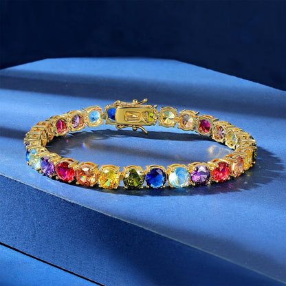 Beaded Bracelet - Zirconia Claw for Women 4mm Colorful Boho Bangle in Gold & Silver - product detail view 14