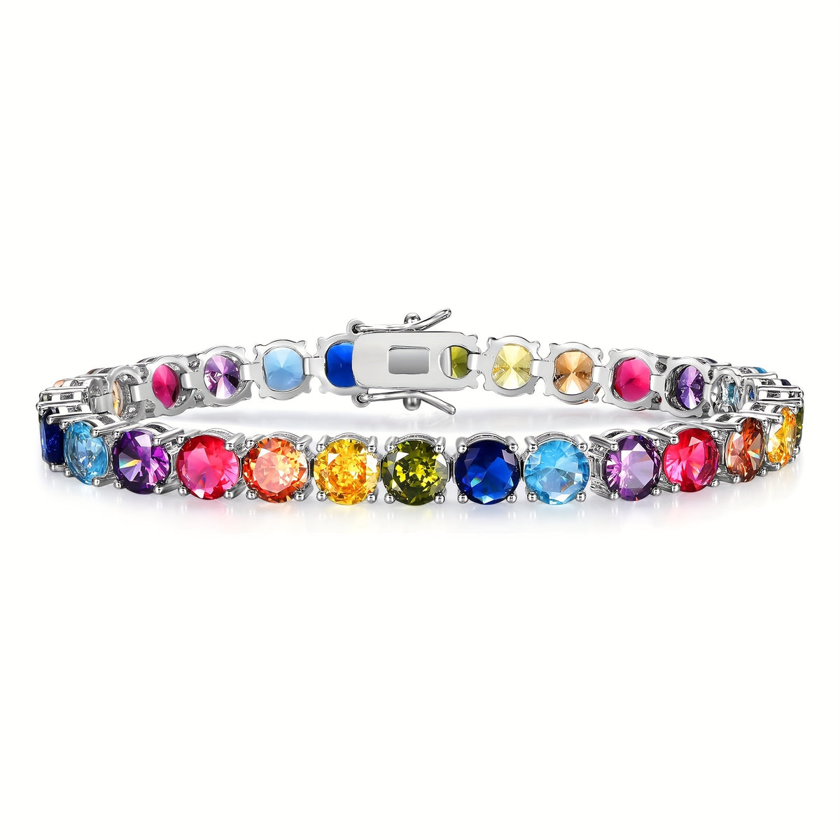 Beaded Bracelet - Zirconia Claw for Women 4mm Colorful Boho Bangle in Gold & Silver - product detail view 15