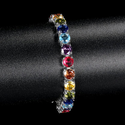 Beaded Bracelet - Zirconia Claw for Women 4mm Colorful Boho Bangle in Gold & Silver - product detail view 16