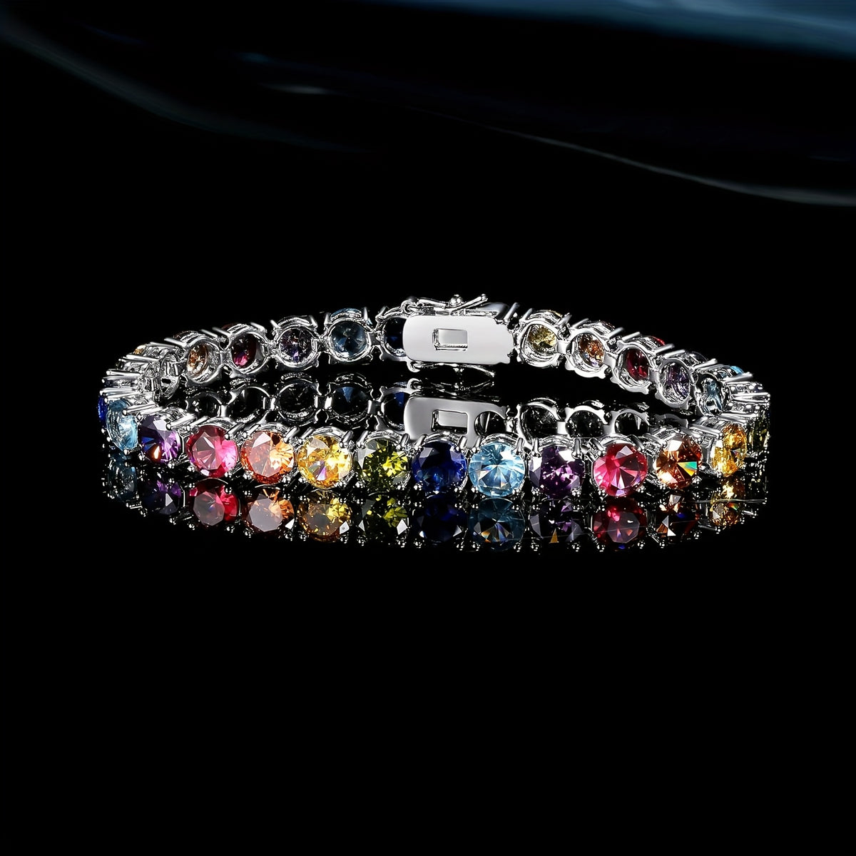 Beaded Bracelet - Zirconia Claw for Women 4mm Colorful Boho Bangle in Gold & Silver - product detail view 17