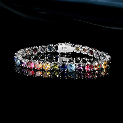 Beaded Bracelet - Zirconia Claw for Women 4mm Colorful Boho Bangle in Gold & Silver - product detail view 17