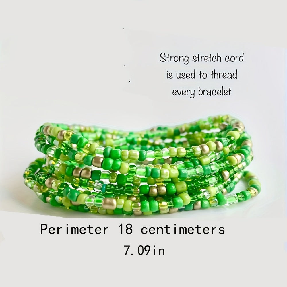 Beaded Bracelets for Women - Colorful Beaded Set, 60 Stretch Styles - size chart 7. 09 in