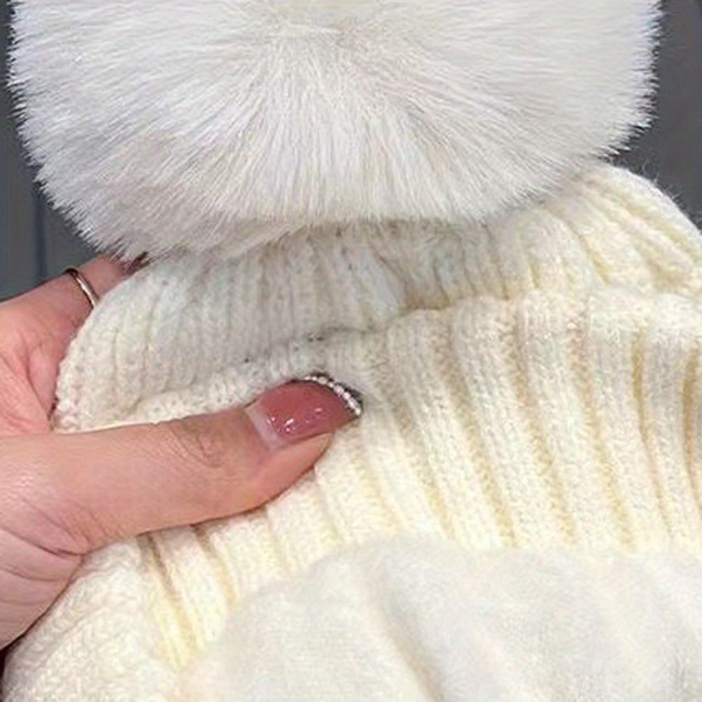 Beanie Hat - 5-Pack for Women Fluffy Bubble Knit Winter Thick Warm Elastic Cold Weather - product detail view 15