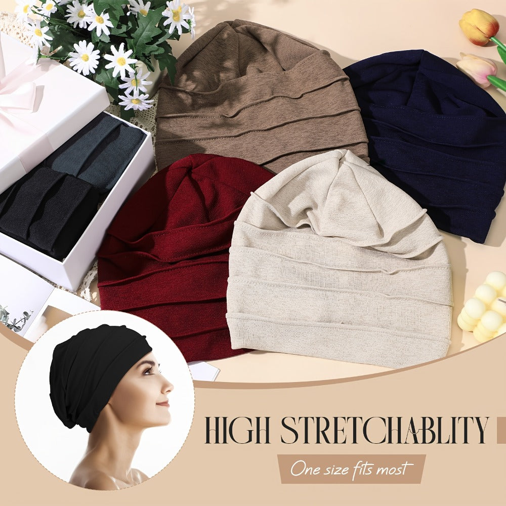 Beanie Hat - Chemo for Women 6 Pack Soft Slouchy Hair Loss Cap Stretchy Knit Sleeping - product detail view 3