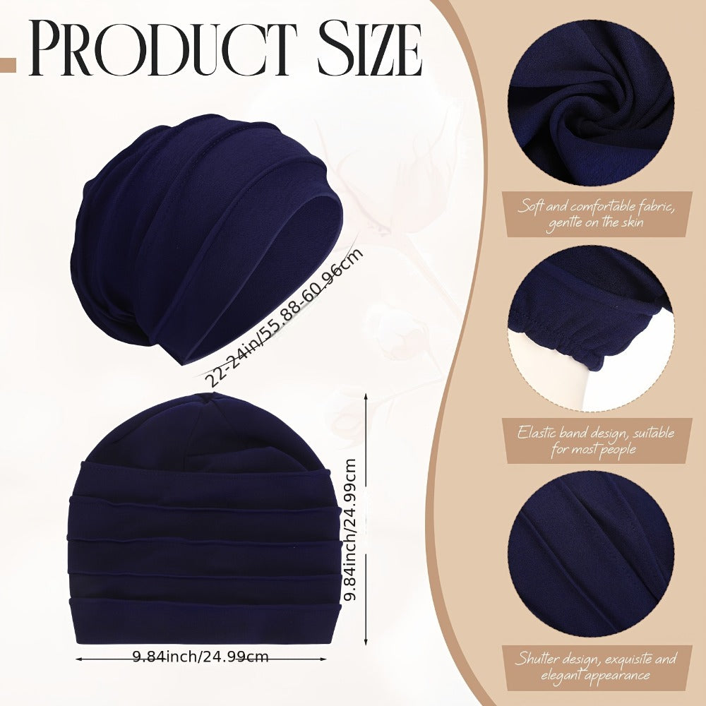 Beanie Hat - Chemo for Women 6 Pack Soft Slouchy Hair Loss Cap Stretchy Knit Sleeping - product detail view 4