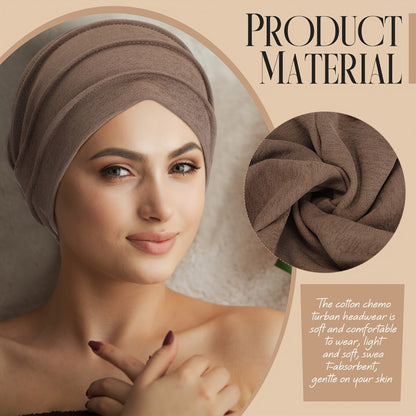 Beanie Hat - Chemo for Women 6 Pack Soft Slouchy Hair Loss Cap Stretchy Knit Sleeping - product detail view 5
