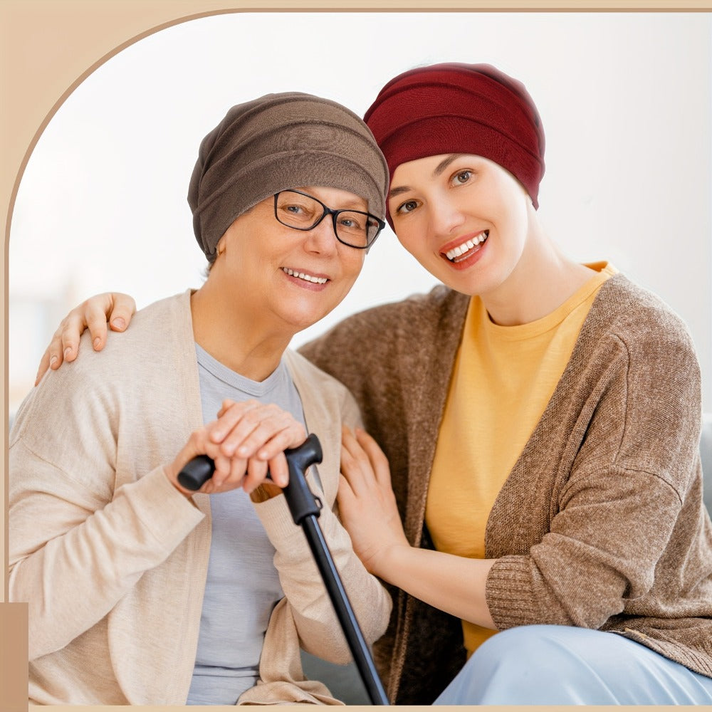 Beanie Hat - Chemo for Women 6 Pack Soft Slouchy Hair Loss Cap Stretchy Knit Sleeping - product detail view 6