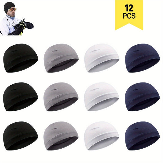 Beanie Hat - Cooling Skull Cap Set of 12 Moisture Wicking Stretchy Liner for Men & - main product view