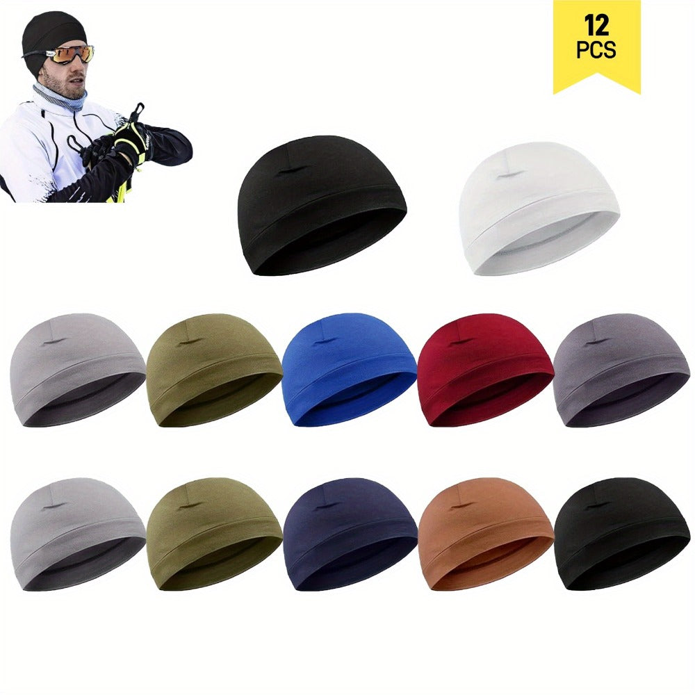 Beanie Hat - Cooling Skull Cap Set of 12 Moisture Wicking Stretchy Liner for Men & - product detail view 9