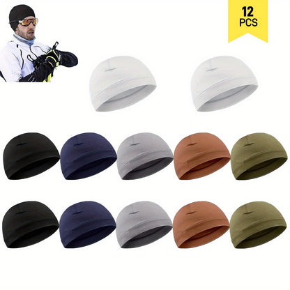 Beanie Hat - Cooling Skull Cap Set of 12 Moisture Wicking Stretchy Liner for Men & - product detail view 18
