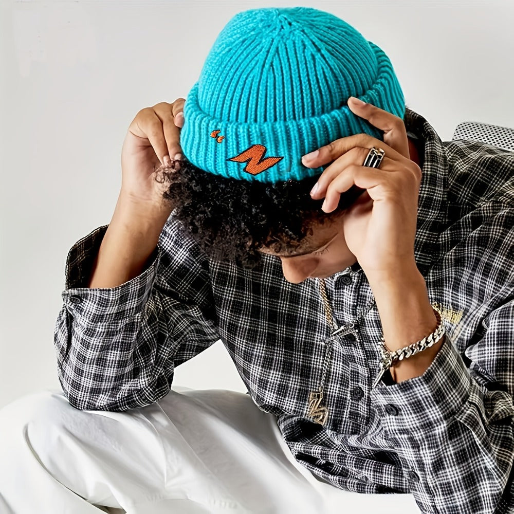 Beanie Hat - Cuffed Knit Unisex Winter Warm Roll-Up Cuff Skull Cap Machine Washable - main product view
