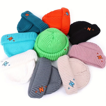 Beanie Hat - Cuffed Knit Unisex Winter Warm Roll-Up Cuff Skull Cap Machine Washable - product detail view 2