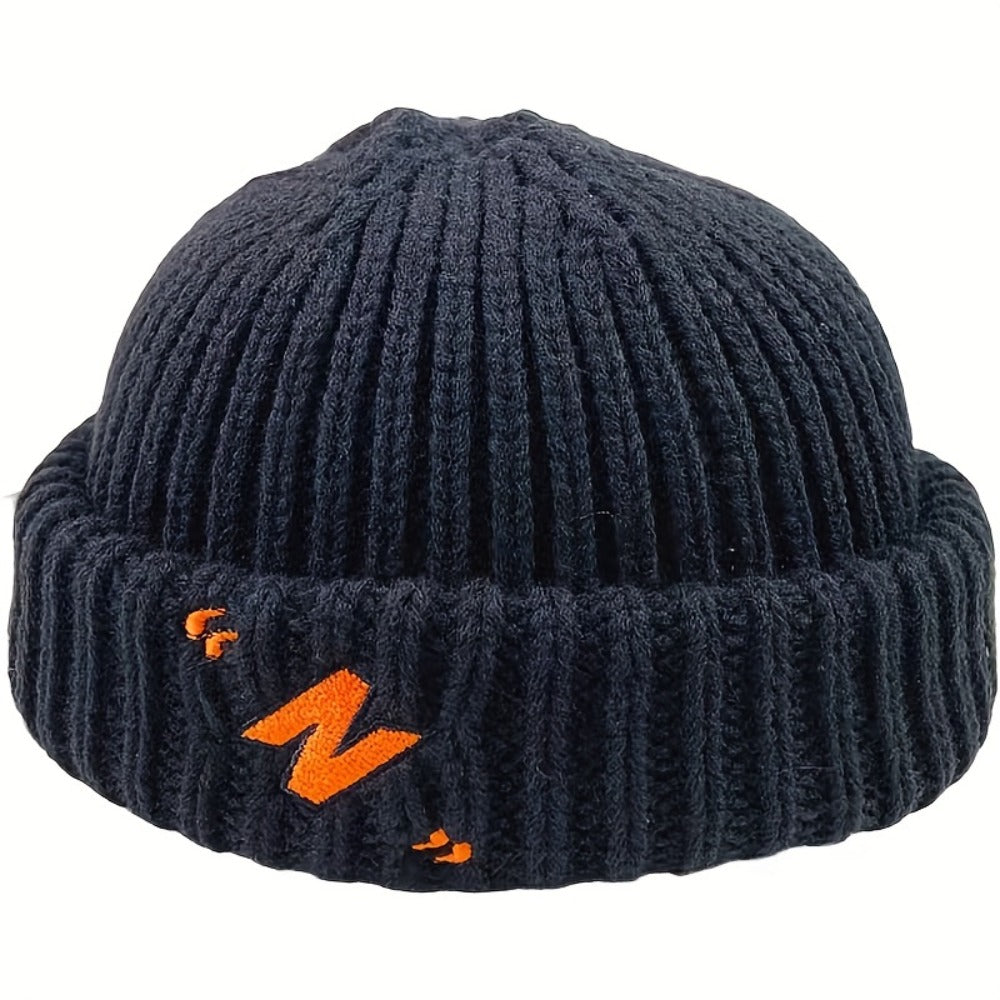 Beanie Hat - Cuffed Knit Unisex Winter Warm Roll-Up Cuff Skull Cap Machine Washable - product detail view 3
