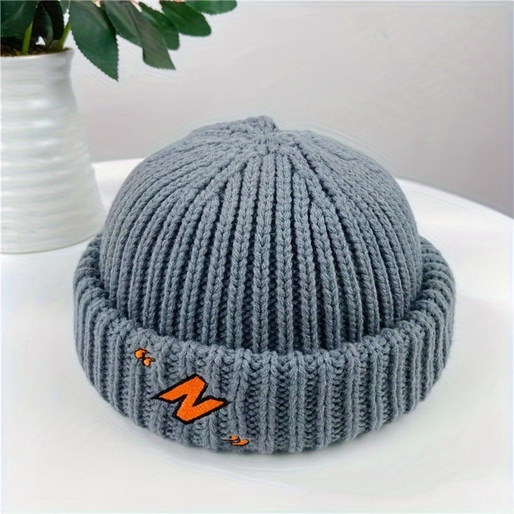 Beanie Hat - Cuffed Knit Unisex Winter Warm Roll-Up Cuff Skull Cap Machine Washable - product detail view 5