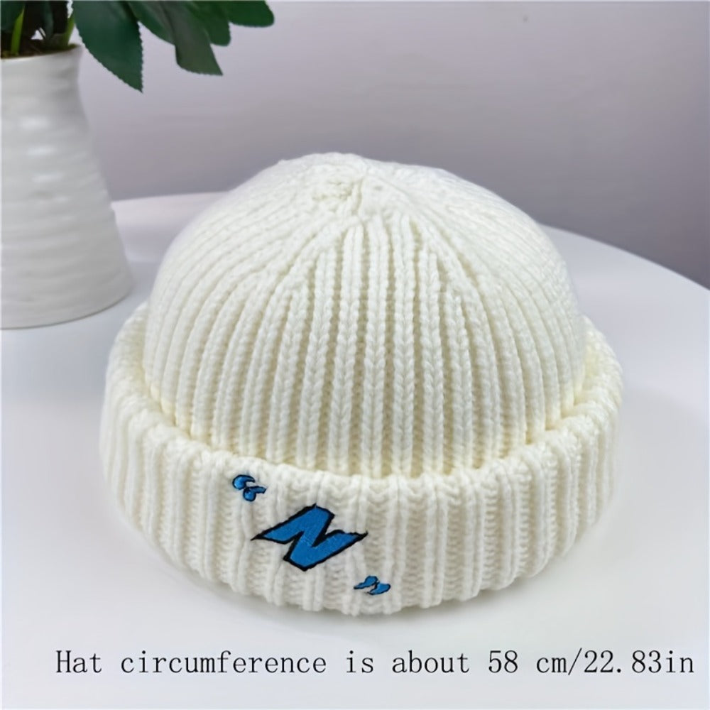 Beanie Hat - Cuffed Knit Unisex Winter Warm Roll-Up Cuff Skull Cap Machine Washable - product detail view 6
