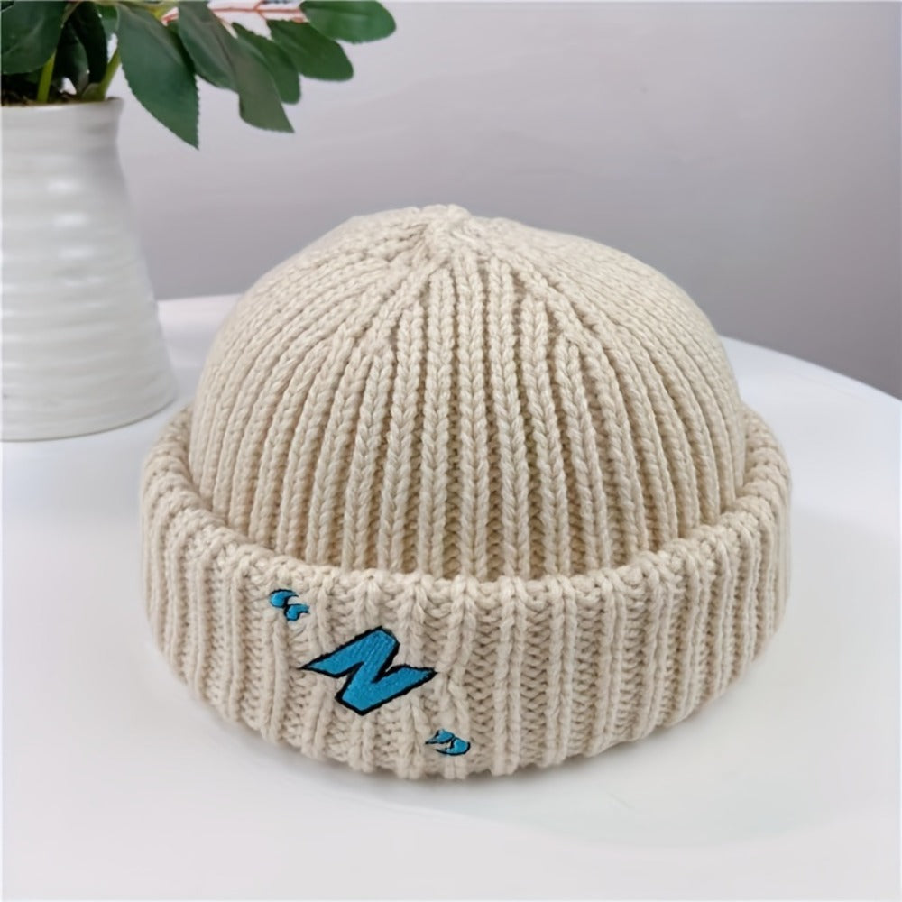 Beanie Hat - Cuffed Knit Unisex Winter Warm Roll-Up Cuff Skull Cap Machine Washable - product detail view 8
