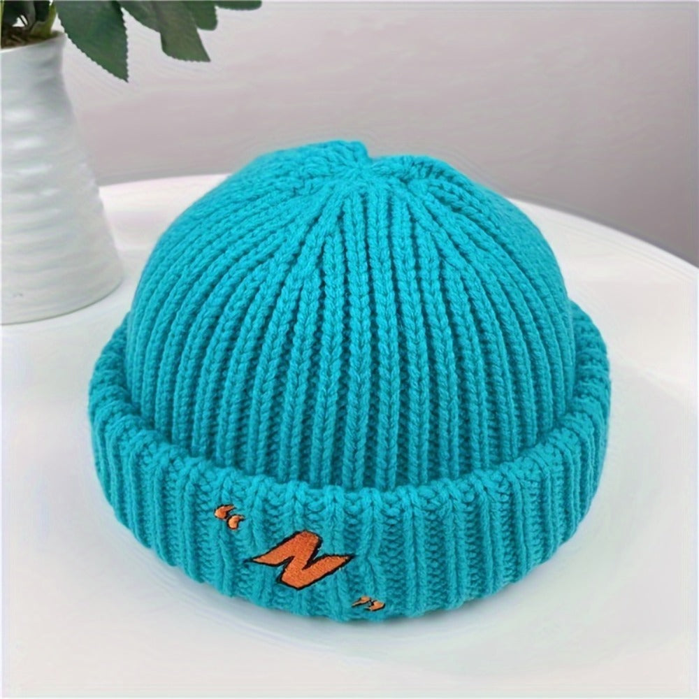 Beanie Hat - Cuffed Knit Unisex Winter Warm Roll-Up Cuff Skull Cap Machine Washable - product detail view 10
