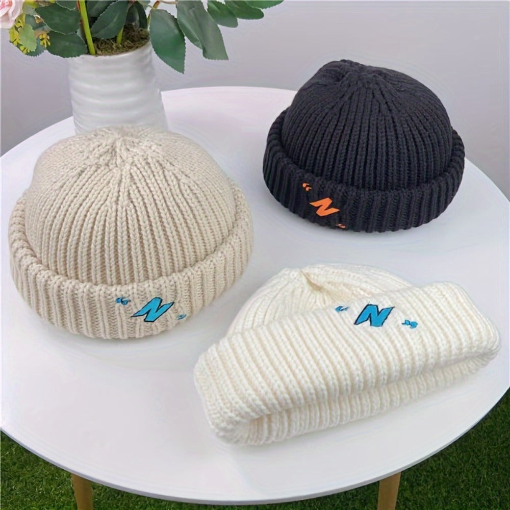 Beanie Hat - Cuffed Knit Unisex Winter Warm Roll-Up Cuff Skull Cap Machine Washable - product detail view 11