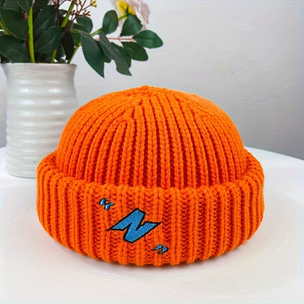 Beanie Hat - Cuffed Knit Unisex Winter Warm Roll-Up Cuff Skull Cap Machine Washable - product detail view 12