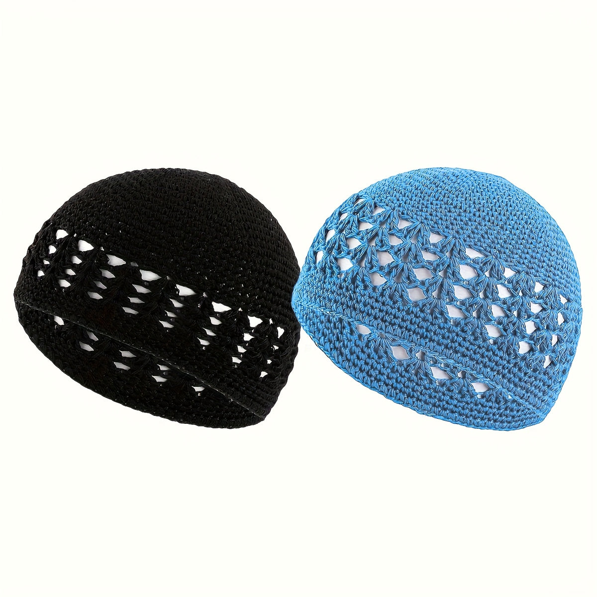 Beanie Hat - Knit Set of 4 Thick Acrylic Skull Cap with Hollowed Wheat Ear Pattern - product detail view 25
