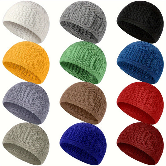 Beanie Hat - Kufi 12 Pack Knit Crochet Muslim Prayer Cap Skull Cap Liner for Men Women - main product view