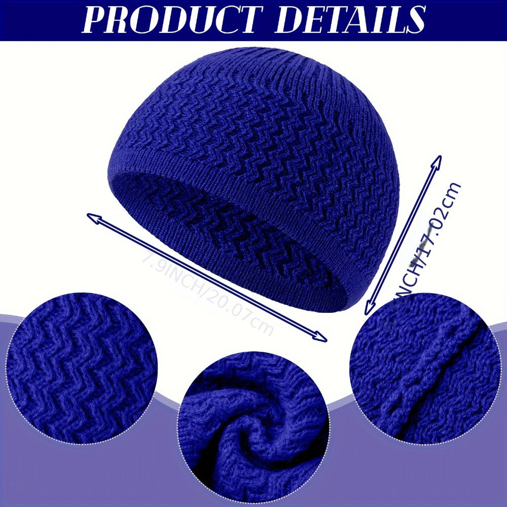 Beanie Hat - Kufi 12 Pack Knit Crochet Muslim Prayer Cap Skull Cap Liner for Men Women - product detail view 2