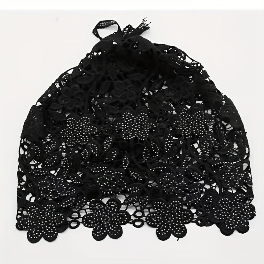 Beanie Hat - Lace for Women - Hollow Knit Design, Elastic Stretch Fit, Lightweight - product detail view 17