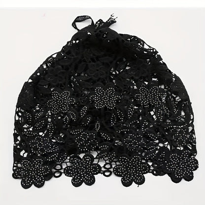 Beanie Hat - Lace for Women - Hollow Knit Design, Elastic Stretch Fit, Lightweight - product detail view 17
