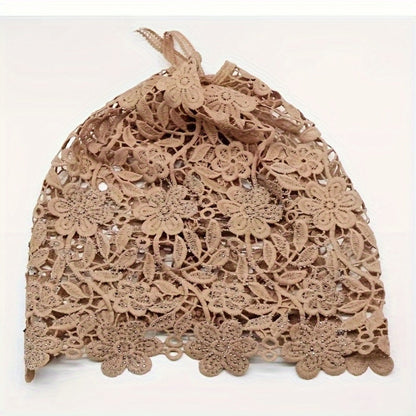 Beanie Hat - Lace for Women - Hollow Knit Design, Elastic Stretch Fit, Lightweight - product detail view 20