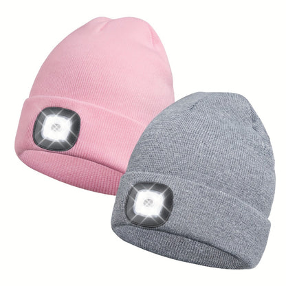 Beanie Hat - LED 2 Pack USB Rechargeable Light Up Knit for Night Running Camping Hiking - product detail view 20