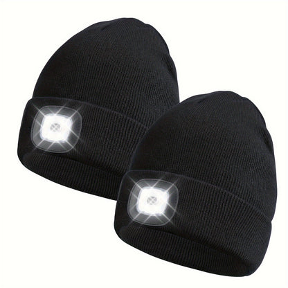Beanie Hat - LED 2 Pack USB Rechargeable Light Up Knit for Night Running Camping Hiking - product detail view 21