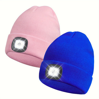 Beanie Hat - LED 2 Pack USB Rechargeable Light Up Knit for Night Running Camping Hiking - product detail view 22