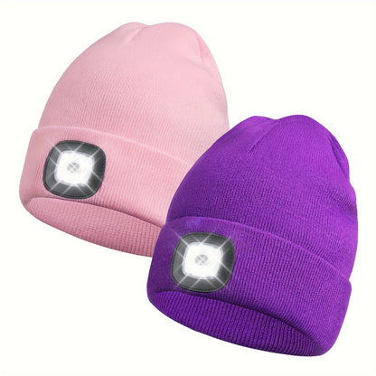 Beanie Hat - LED 2 Pack USB Rechargeable Light Up Knit for Night Running Camping Hiking - product detail view 23