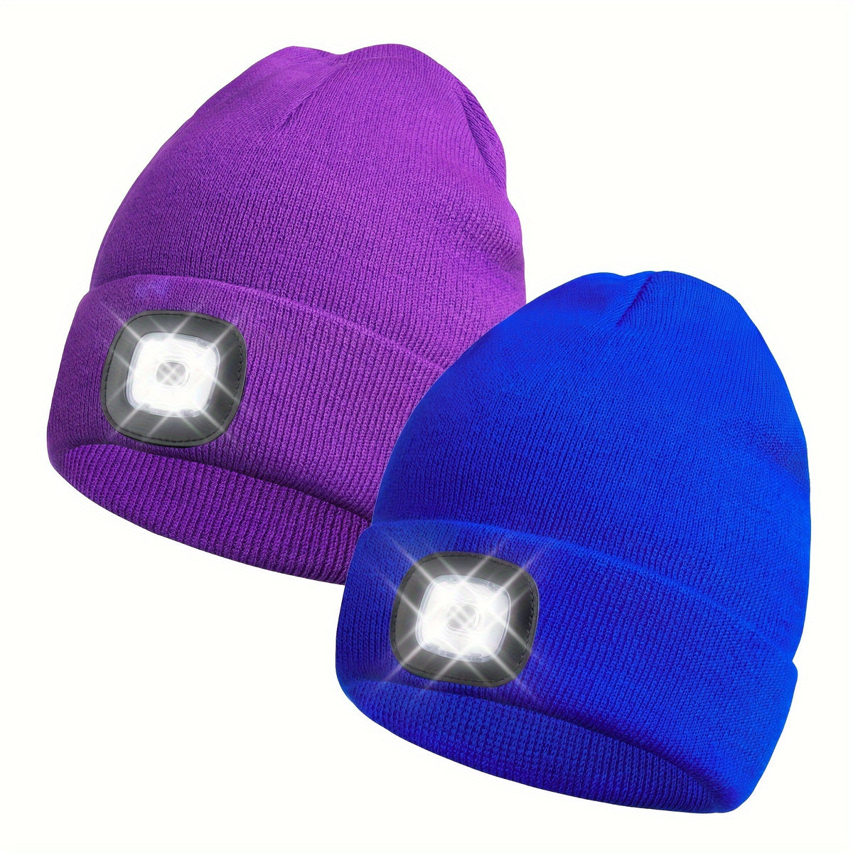 Beanie Hat - LED 2 Pack USB Rechargeable Light Up Knit for Night Running Camping Hiking - product detail view 24