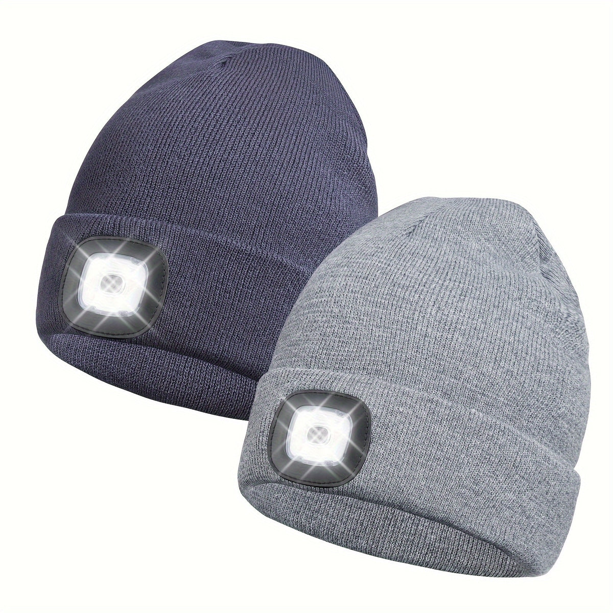 Beanie Hat - LED 2 Pack USB Rechargeable Light Up Knit for Night Running Camping Hiking - product detail view 28