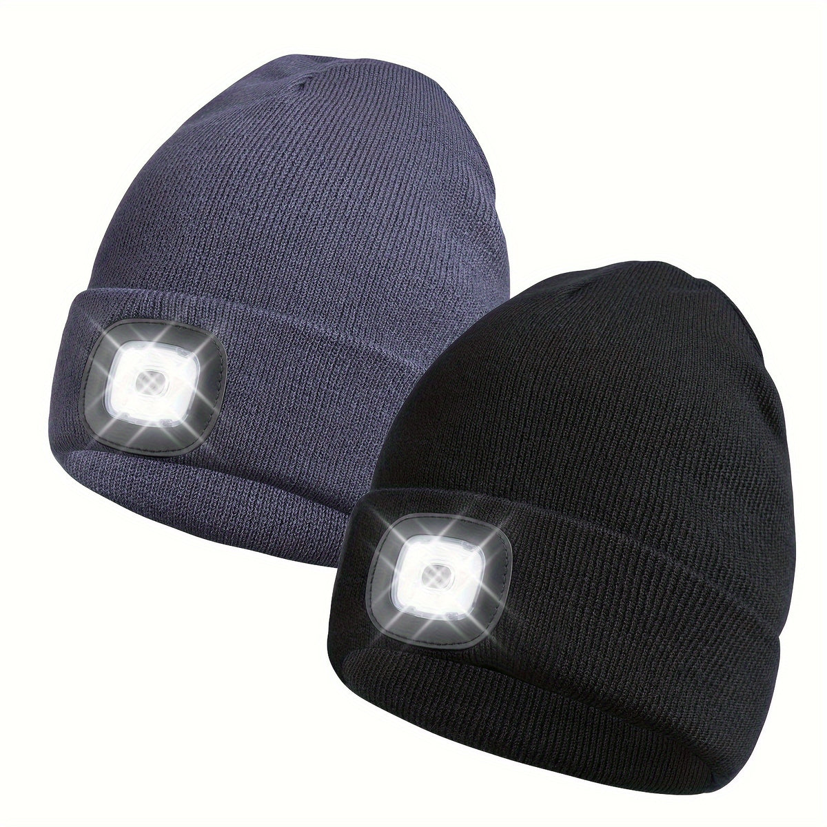 Beanie Hat - LED 2 Pack USB Rechargeable Light Up Knit for Night Running Camping Hiking - product detail view 29