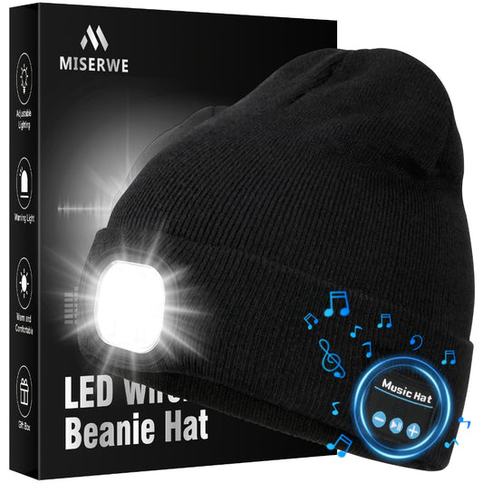 Beanie Hat - LED Light Up with USB Headphones Knit Skull Cap Music for Night Running - main product view
