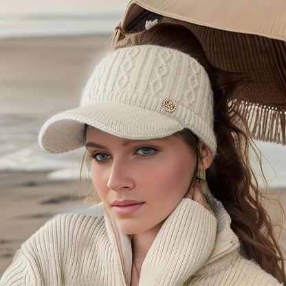 Beanie Hat - Ponytail Visor Women Fleece Lined Warm Stretchy - Soft Skin-Friendly - product detail view 17