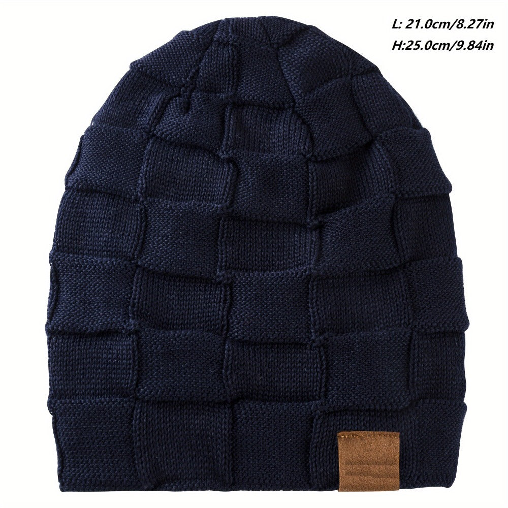 Beanie Hat Set - Winter with Face Cover Knit Slouchy Thick Balaclava Ski Mask for Men Women - product detail view 2