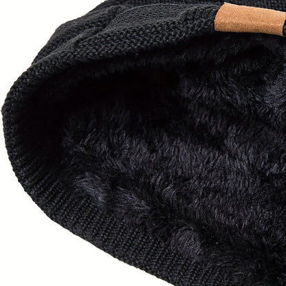 Beanie Hat Set - Winter with Face Cover Knit Slouchy Thick Balaclava Ski Mask for Men Women - product detail view 9