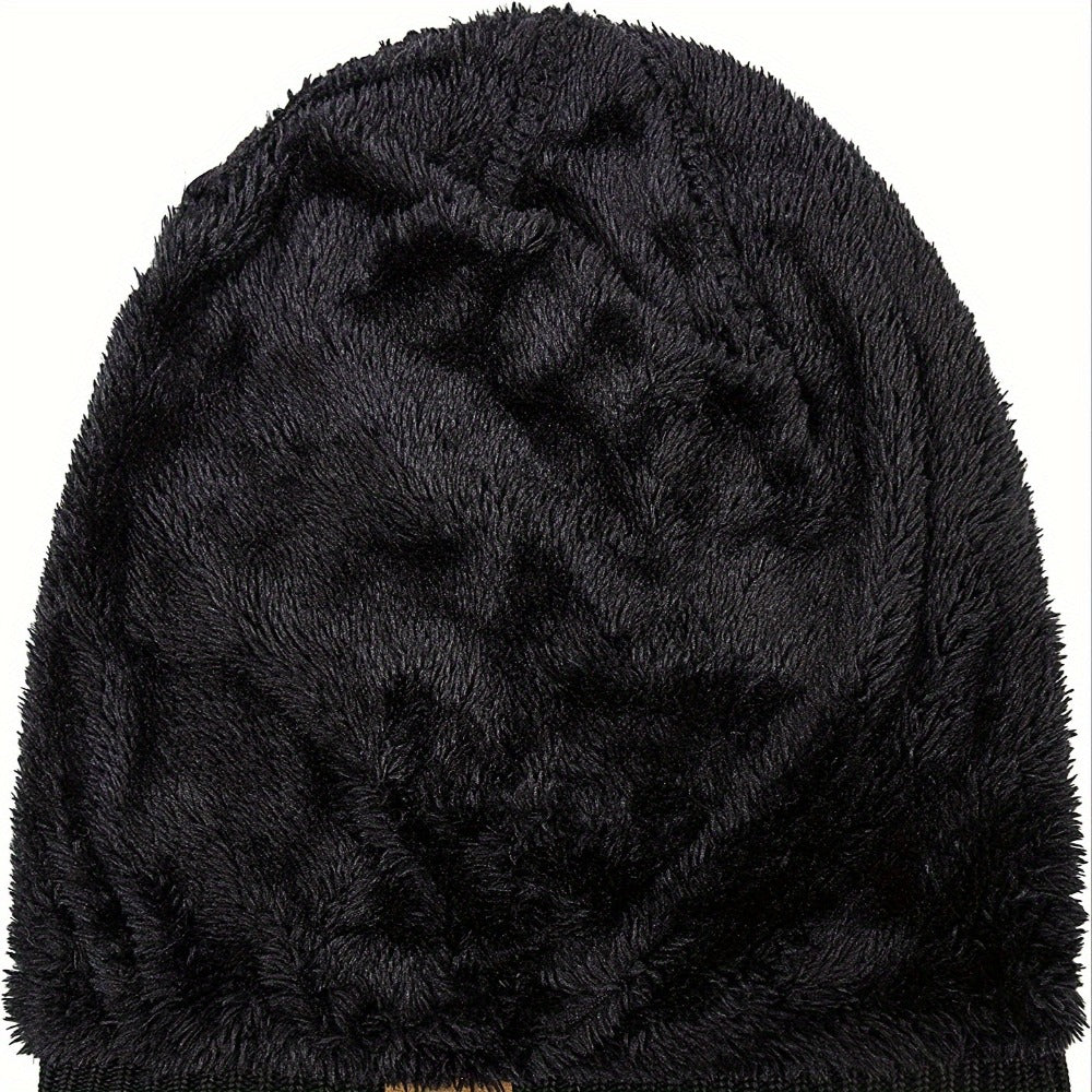 Beanie Hat Set - Winter with Face Cover Knit Slouchy Thick Balaclava Ski Mask for Men Women - product detail view 10