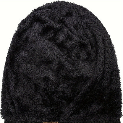 Beanie Hat Set - Winter with Face Cover Knit Slouchy Thick Balaclava Ski Mask for Men Women - product detail view 10